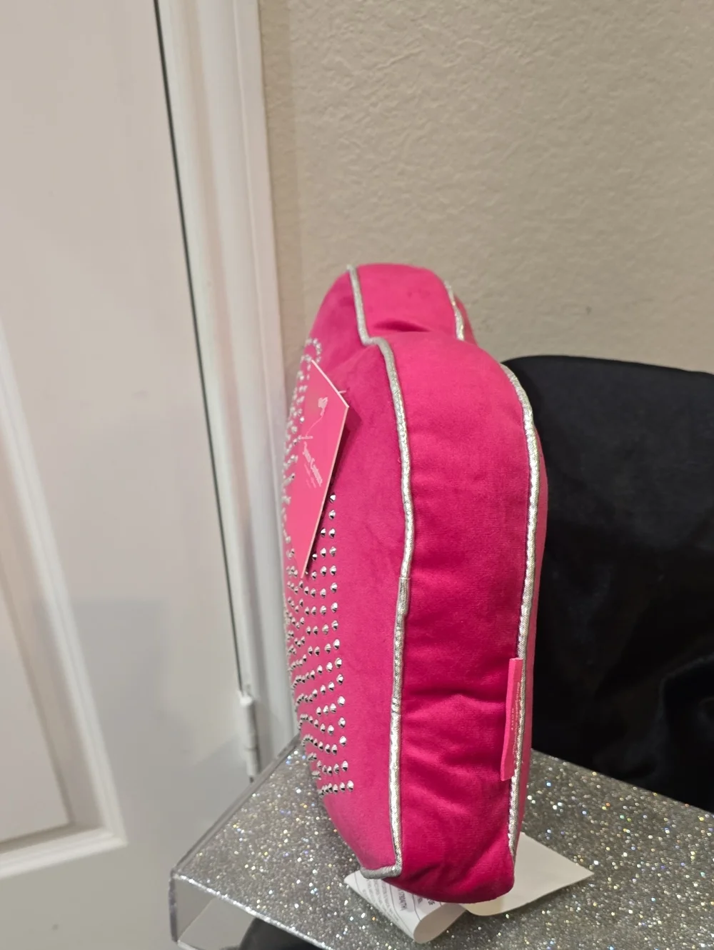 Juicy Couture Home Studded Lip-Shaped Decorative Accent Pillow